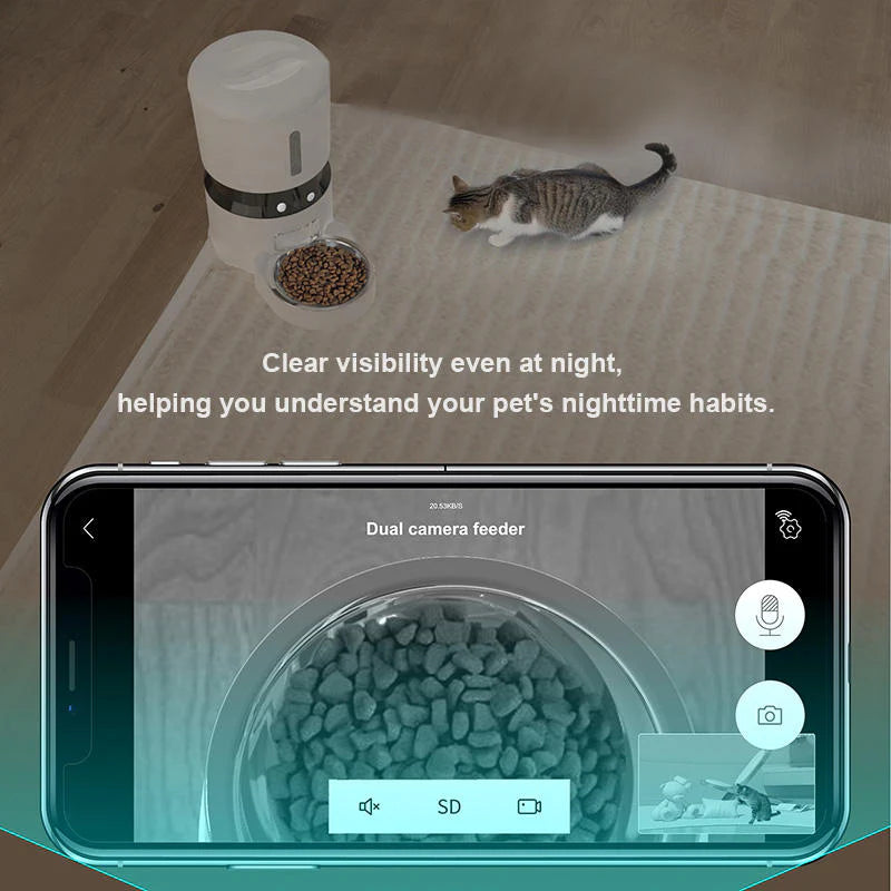 Smart Automatic Pet Feeder with HD Camera & App Control