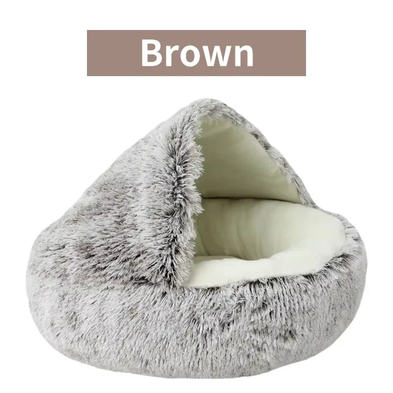 2-in-1 Plush Pet Bed β Warm Winter Cushion & Sleep Bag for Cats & Small Dogs