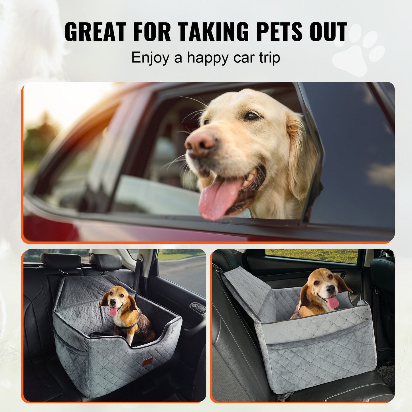 Jack & Susy™ Luxury Dog Booster Car Seat – Secure, Comfortable & Stylish Travel Seat for Medium and Large Dogs (Up to 55 lbs)