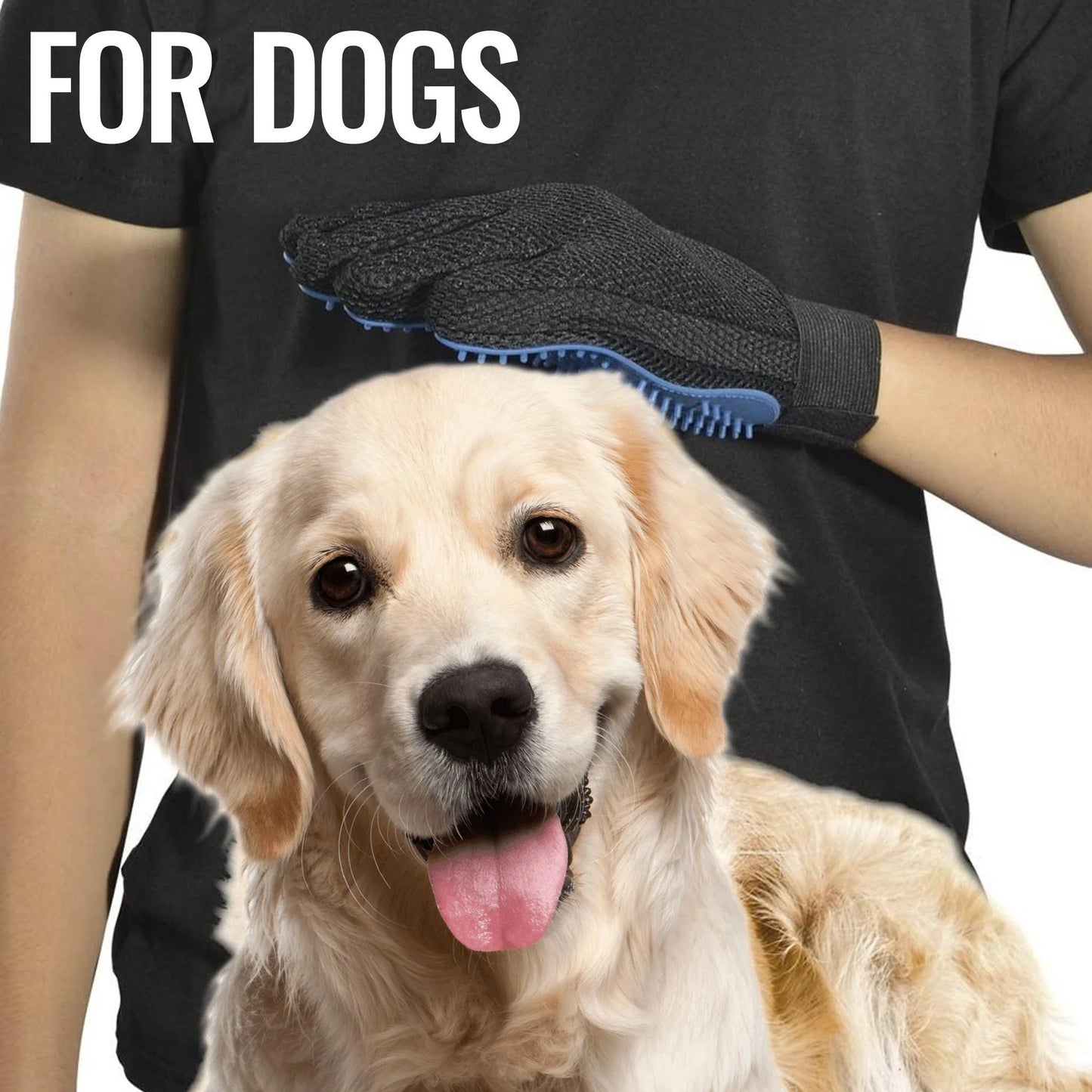 Jack & Susy™ Pet Grooming Gloves – Gentle Deshedding & Massage Gloves for Dogs, Cats & Horses (Pair)