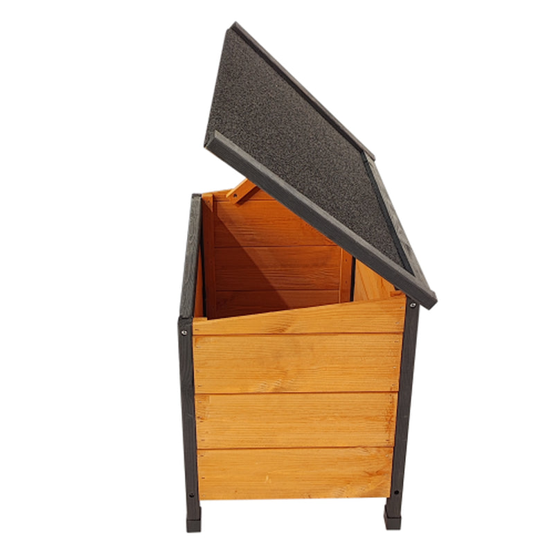 Jack & Susy™ Luxury Wooden Dog House with Playground – Spacious Outdoor Kennel with Feeding Station & Toy Storage (For Multiple Dogs)