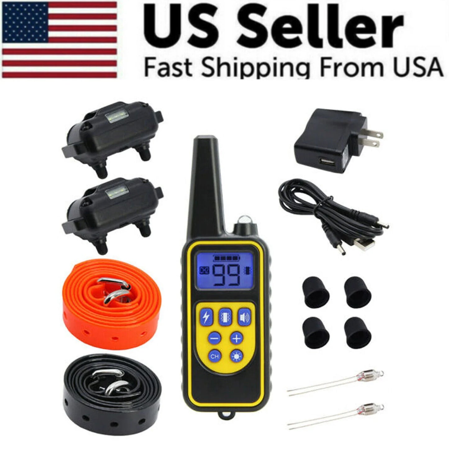 Jack & Susy™ Smart Dog Training Collar Set – 2600 FT Remote Control, Dual Waterproof Collars & Rechargeable LCD System