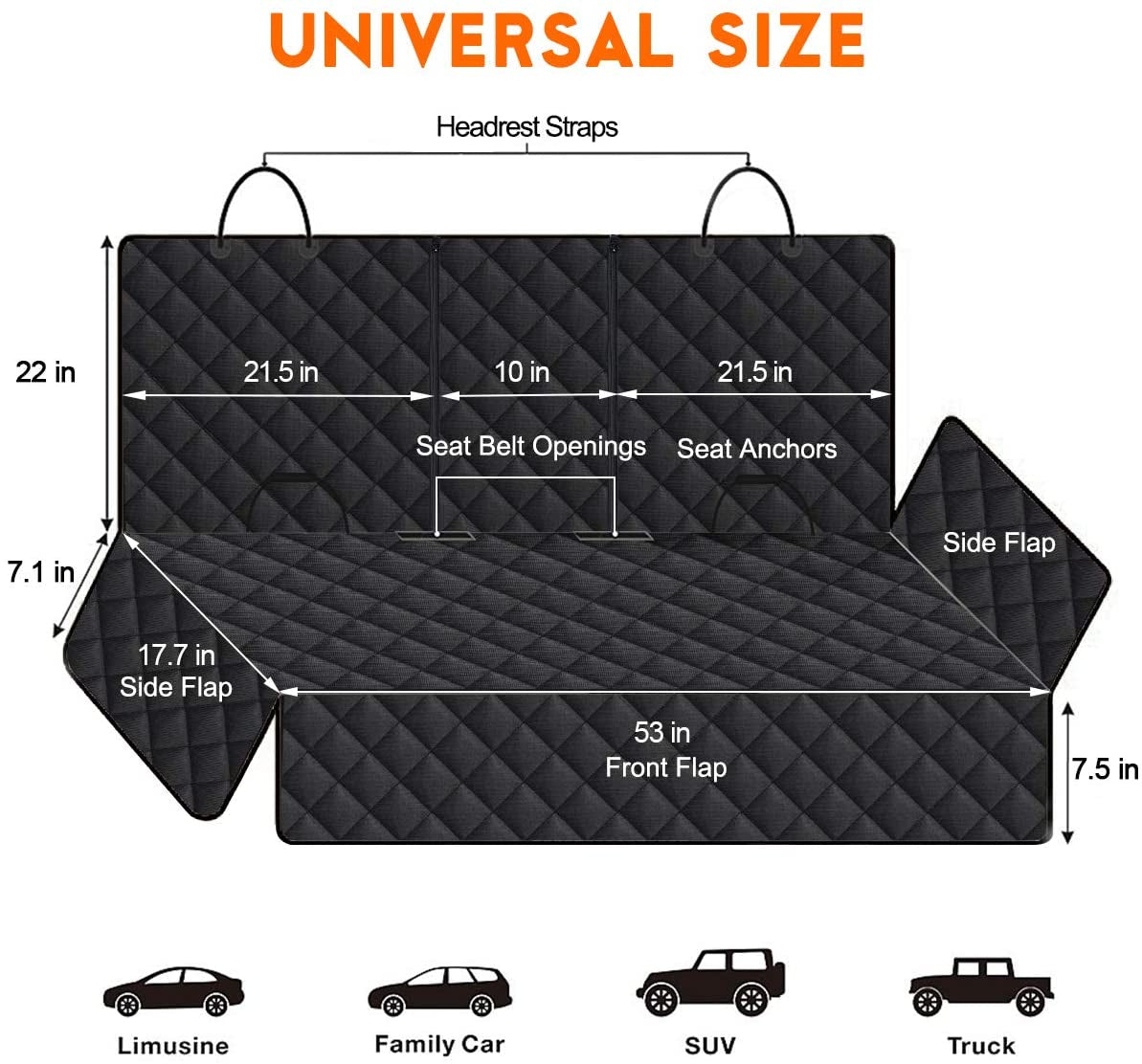 Dog Car Seat Cover β Waterproof, Non-Slip Back Seat Protector for Cars, Trucks & SUVs