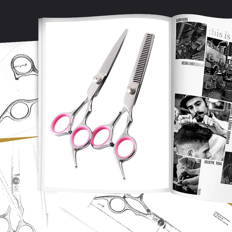 Premium Pet Grooming Scissors Kit β 7β Stainless Steel Straight, Curved & Thinning Shears with Comb & Case