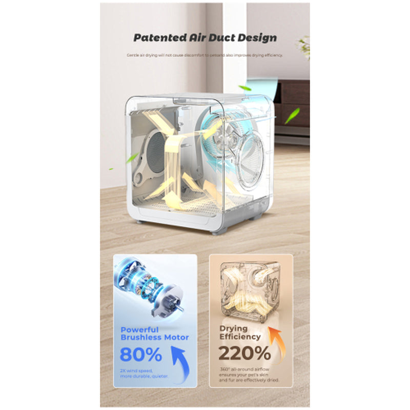 Automatic Pet Dryer Room – Smart Hot & Cool Air Grooming Box for Dogs & Cats (Adjustable Timer & Temperature)