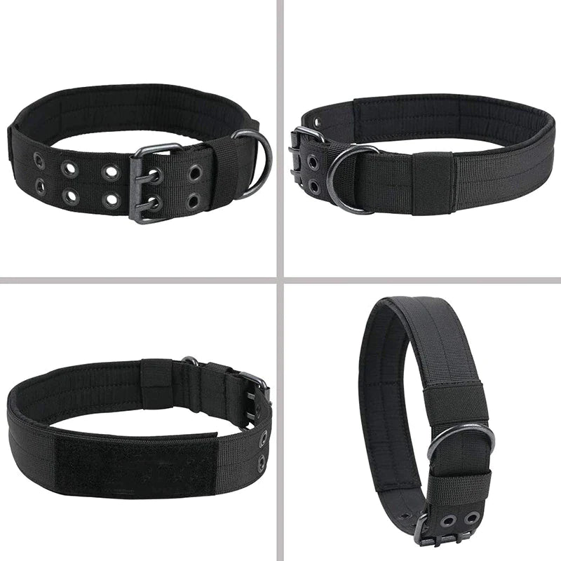 Jack & Susy™ Tactical Heavy-Duty Dog Collar – 2" Wide Military-Grade Nylon with Metal Buckle (K9 Training Collar)
