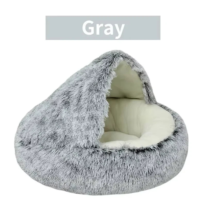 2-in-1 Plush Pet Bed β Warm Winter Cushion & Sleep Bag for Cats & Small Dogs
