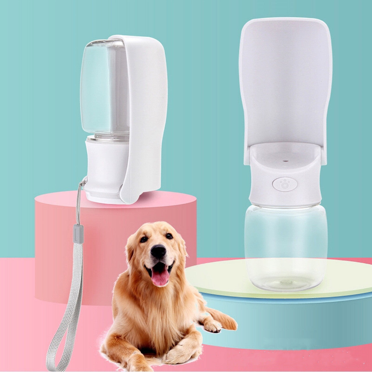 Jack & Susy™ Portable Dog Water Bottle – Foldable Pet Travel Dispenser Cup (350ml / 550ml)