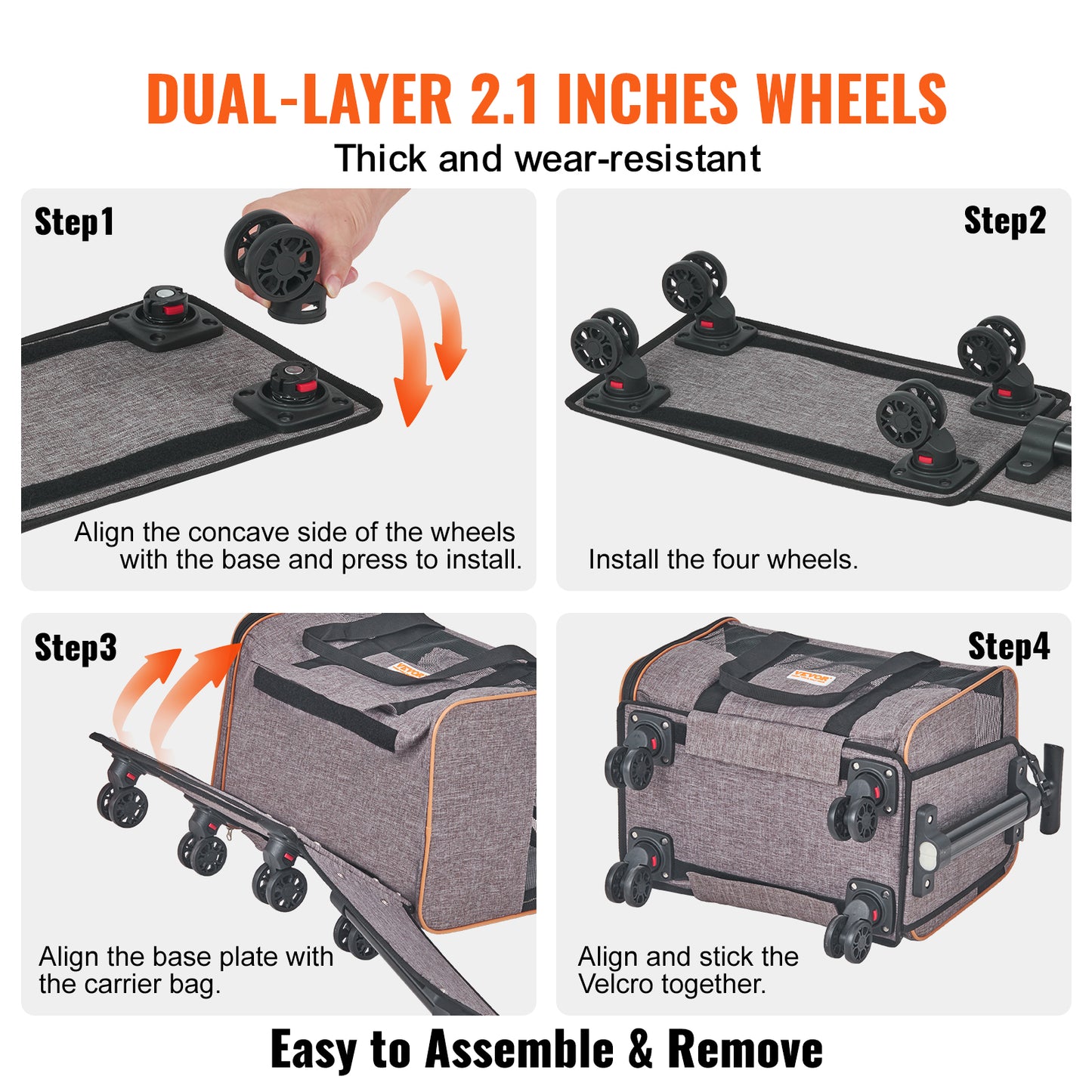 Jack & Susy™ Rolling Pet Carrier – Airline Approved Cat & Small Dog Travel Bag with Wheels, Telescopic Handle & Shoulder Strap