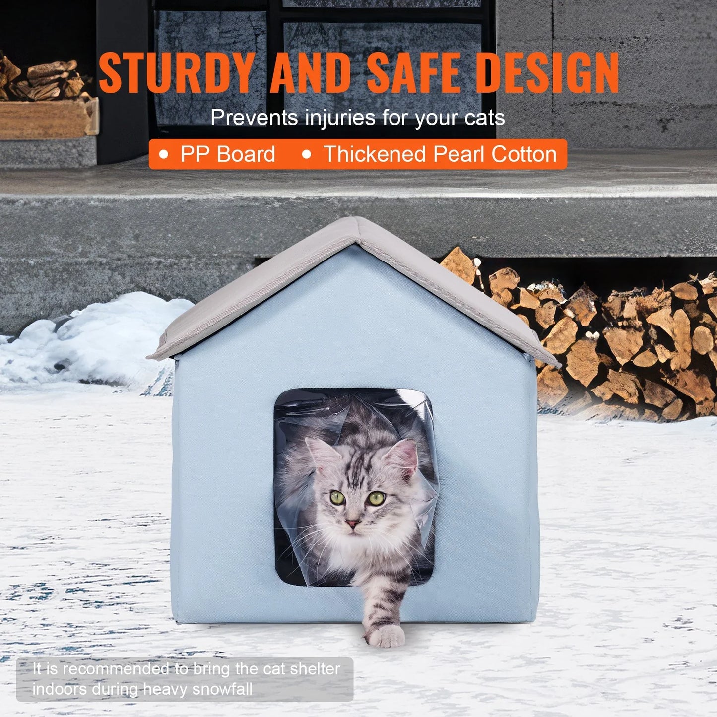 Foldable Heated Cat House β Warm Kitty Shelter with Removable Pad