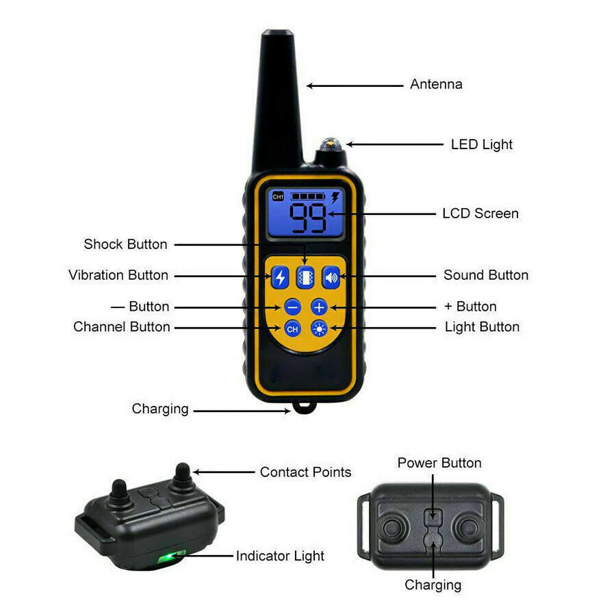 Jack & Susy™ Smart Dog Training Collar Set – 2600 FT Remote Control, Dual Waterproof Collars & Rechargeable LCD System