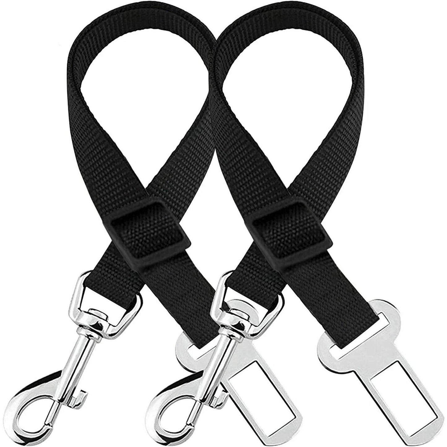 2-Pack Adjustable Pet Car Seat Belts β Heavy-Duty Nylon Safety Harness for Dogs & Cats | Universal Fit, Tangle-Free, Secure Travel Restraint