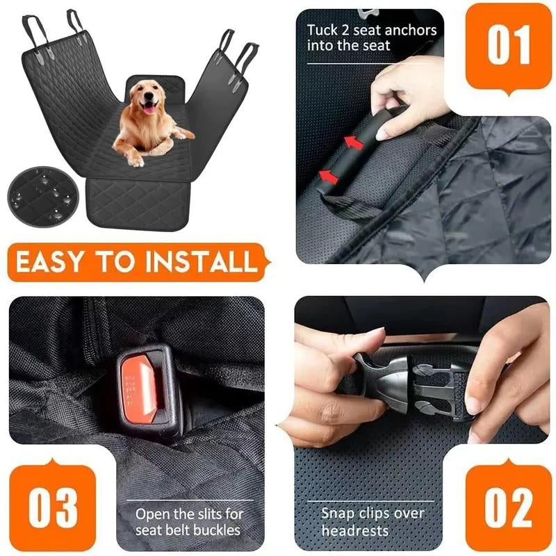 Pet Car Seat Bed β Single-Layer Orange Travel Mat with Hard Board Support
