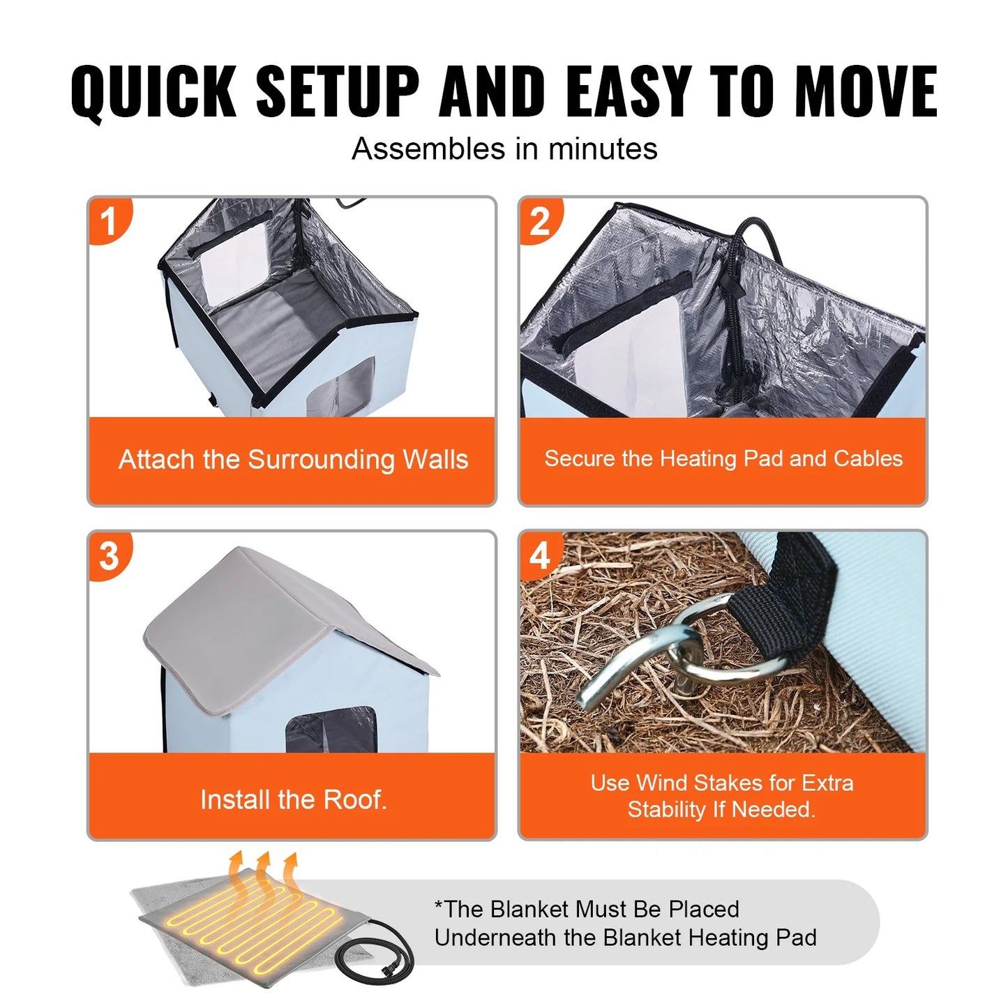 Foldable Heated Cat House β Warm Kitty Shelter with Removable Pad