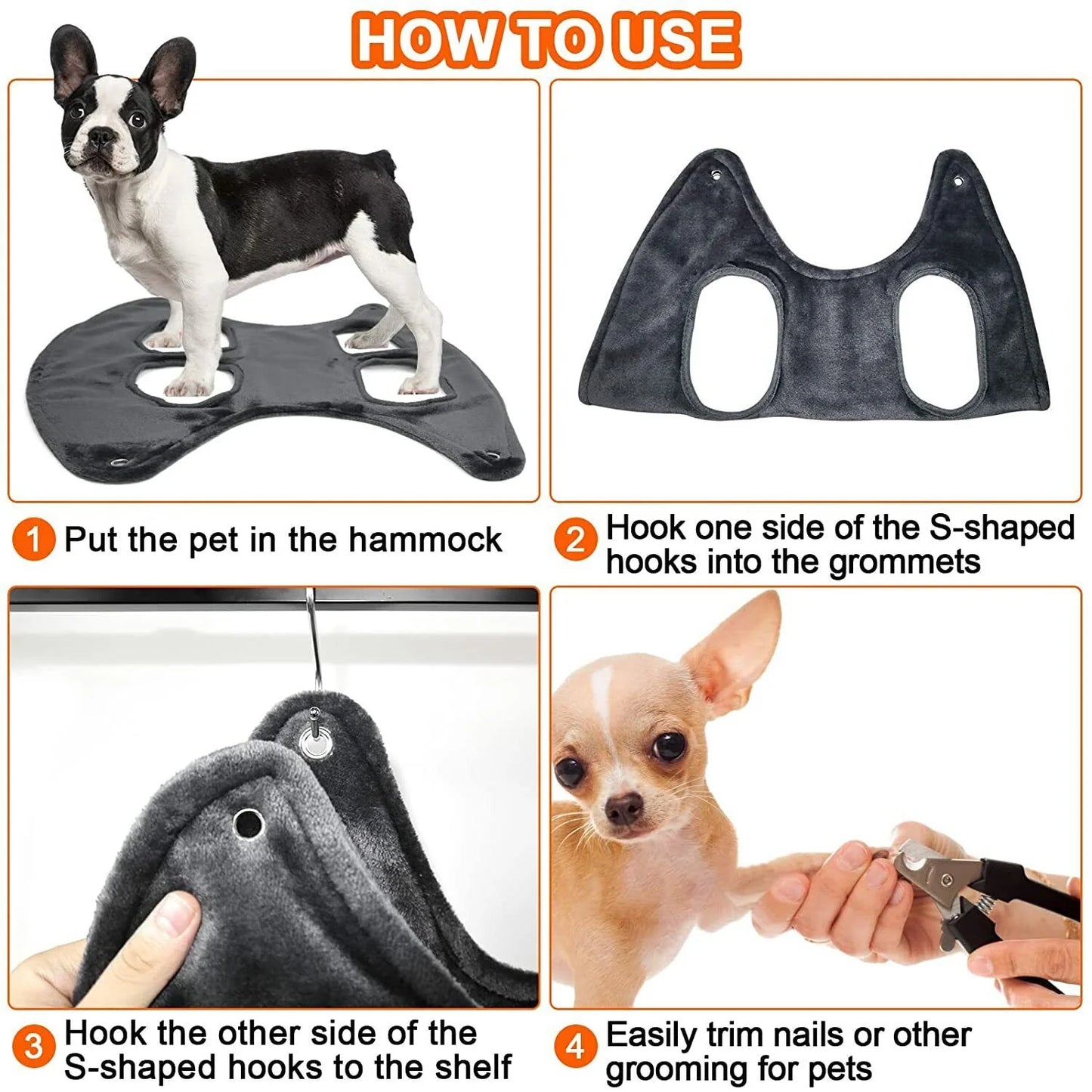 Jack & Susy™ Pet Grooming Hammock – Breathable Hanging Harness for Easy Home Grooming, Nail Trimming & Bathing