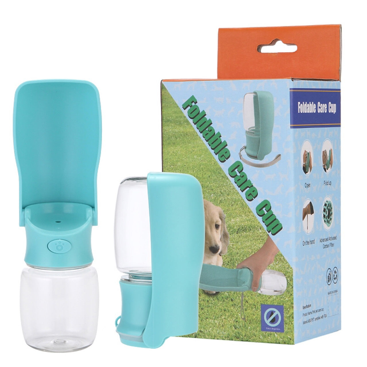Jack & Susy™ Portable Dog Water Bottle – Foldable Pet Travel Dispenser Cup (350ml / 550ml)