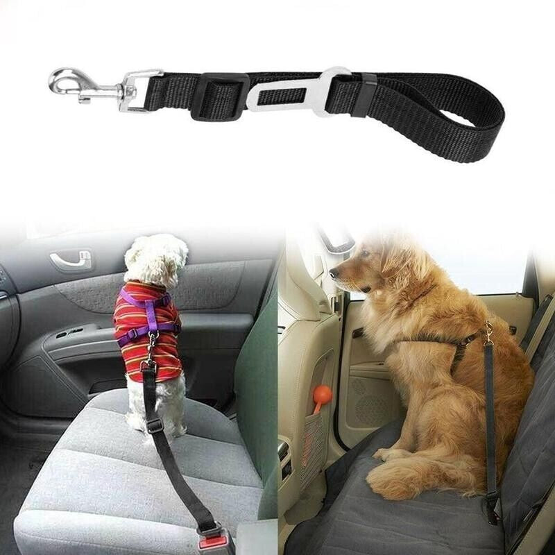 2-Pack Adjustable Pet Car Seat Belts β Heavy-Duty Nylon Safety Harness for Dogs & Cats | Universal Fit, Tangle-Free, Secure Travel Restraint