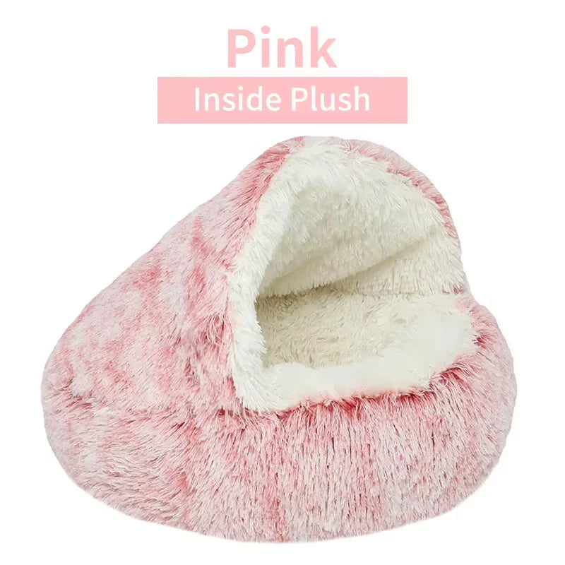 2-in-1 Plush Pet Bed β Warm Winter Cushion & Sleep Bag for Cats & Small Dogs
