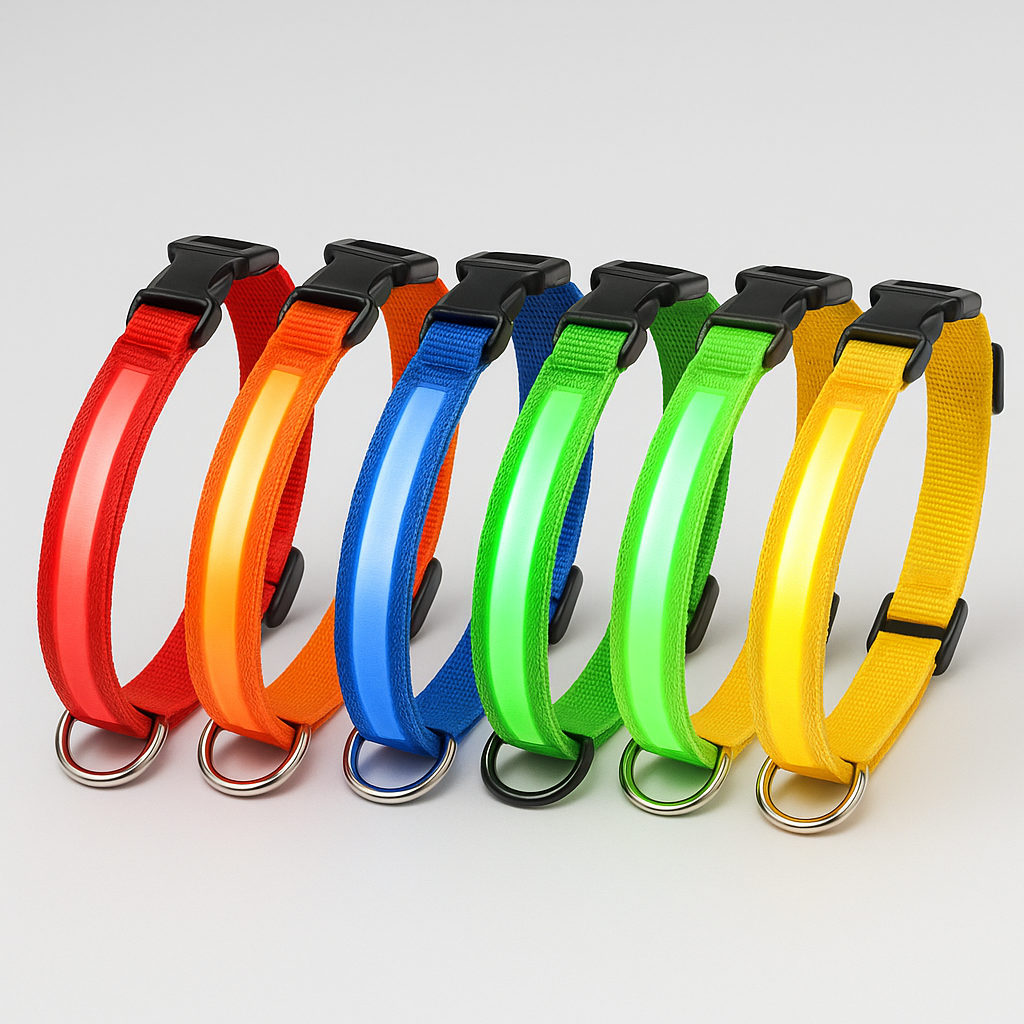 Light-Up LED Dog Collar โ Adjustable, Waterproof & Safe for Night Walks