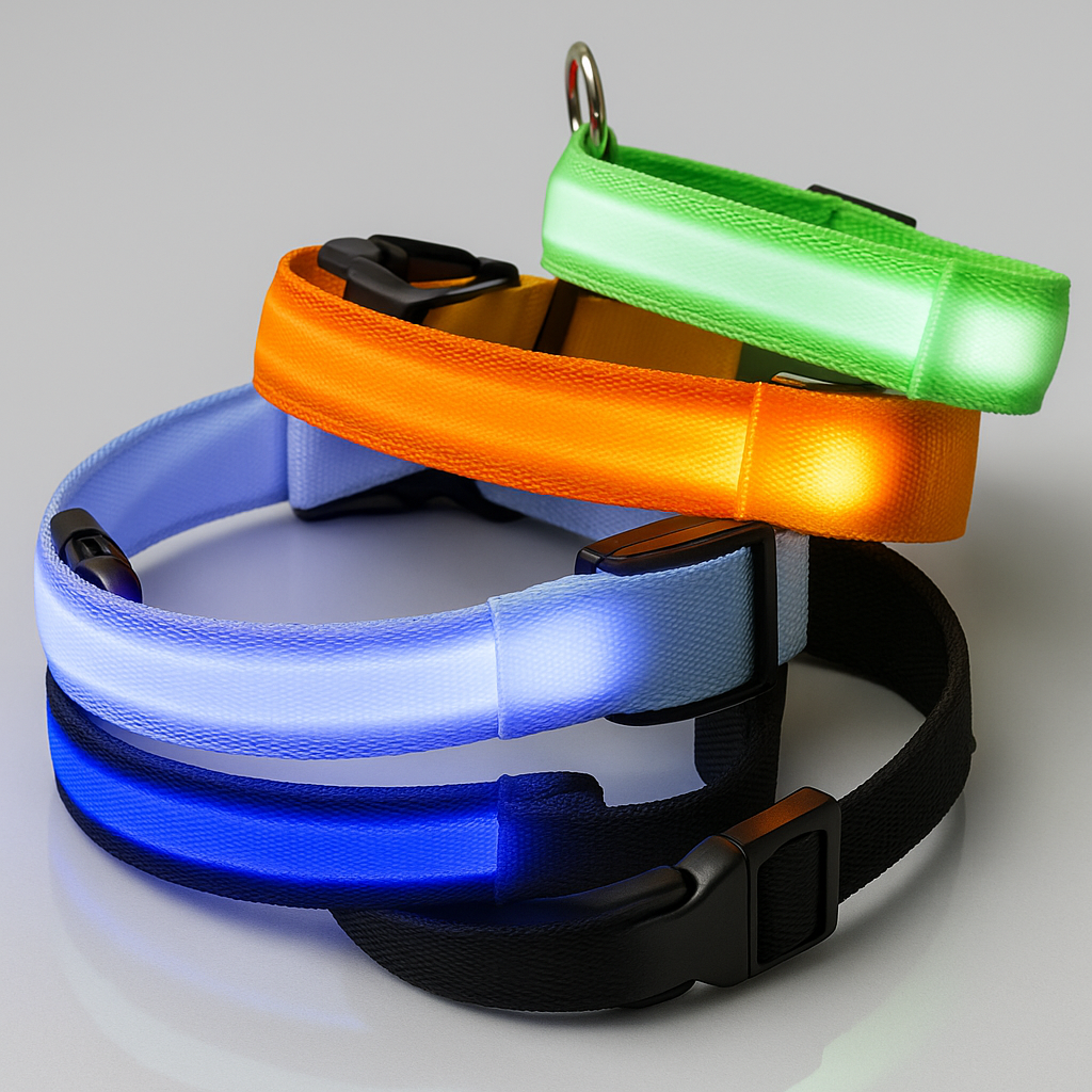 Light-Up LED Dog Collar โ Adjustable, Waterproof & Safe for Night Walks