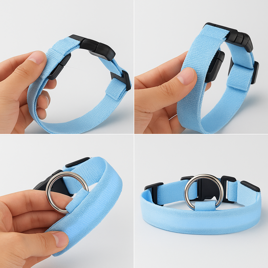 Light-Up LED Dog Collar โ Adjustable, Waterproof & Safe for Night Walks