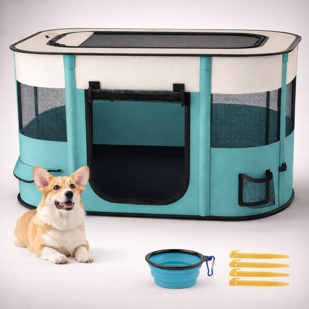 Pet Playpen – Foldable Indoor & Outdoor Pen