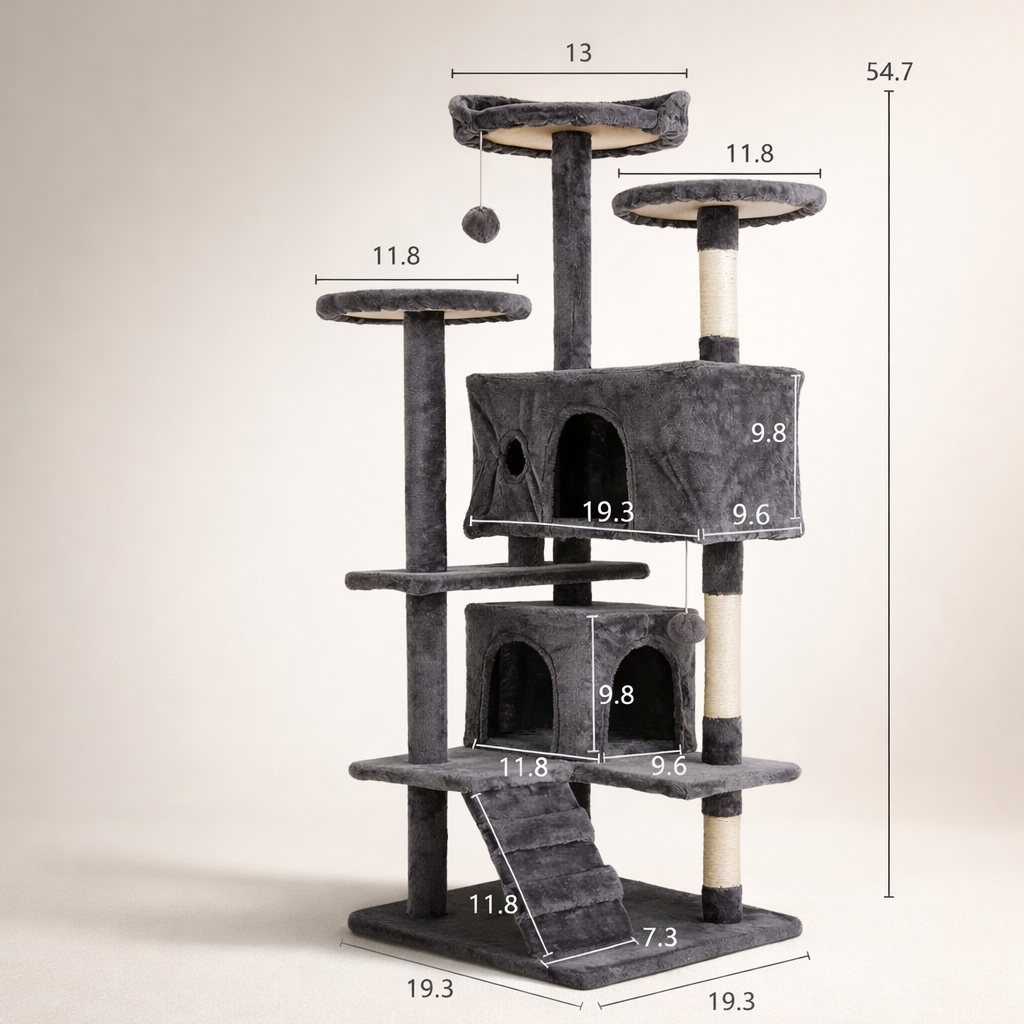 Cat Tree – Double Condo & Scratching Posts