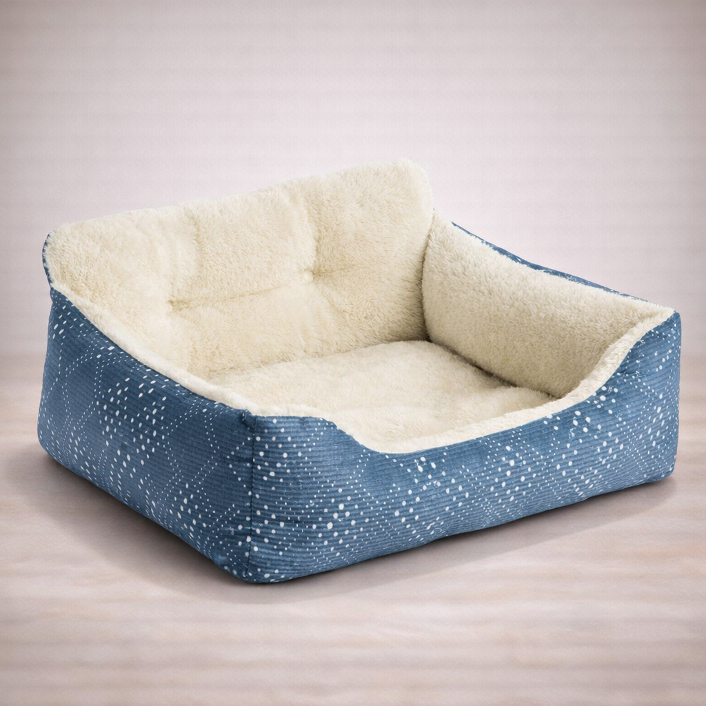Plush Pet Bed – Portable Lounger, 21" x 17"