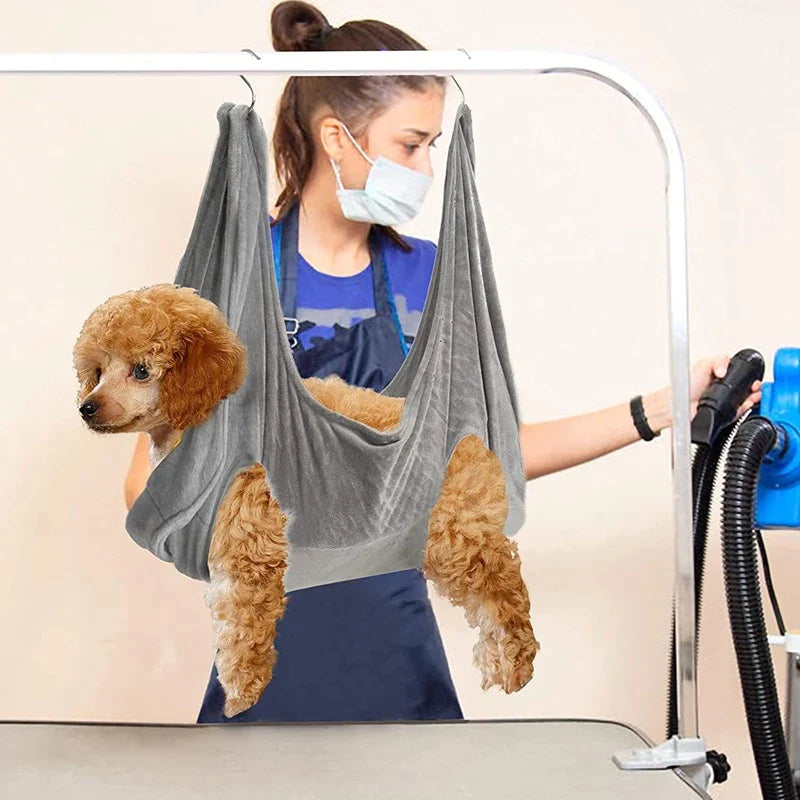 Jack & Susy™ Pet Grooming Hammock – Breathable Hanging Harness for Easy Home Grooming, Nail Trimming & Bathing