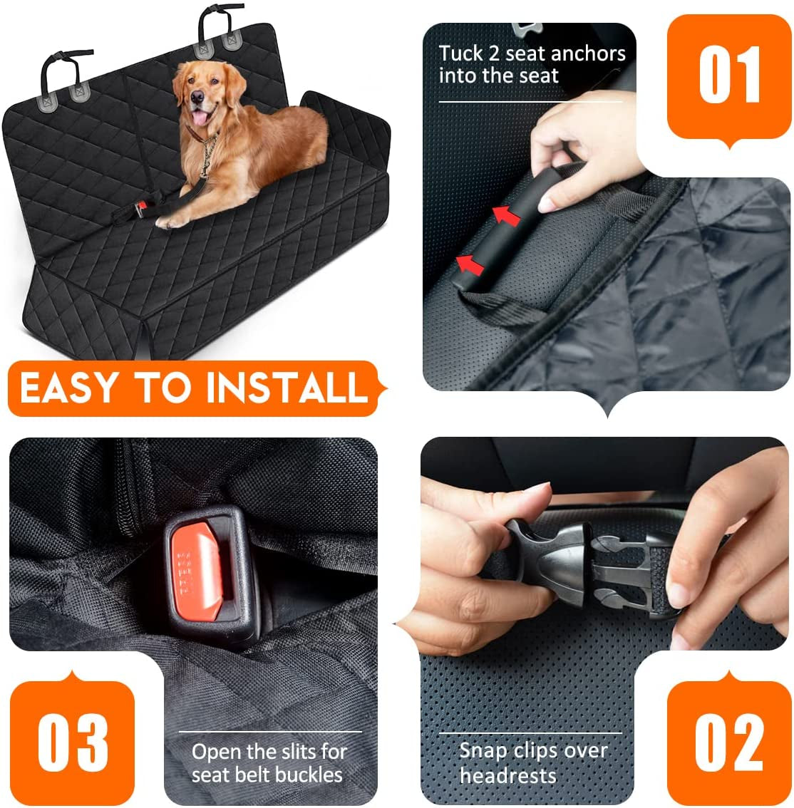 Dog Car Seat Cover β Waterproof, Non-Slip Back Seat Protector for Cars, Trucks & SUVs