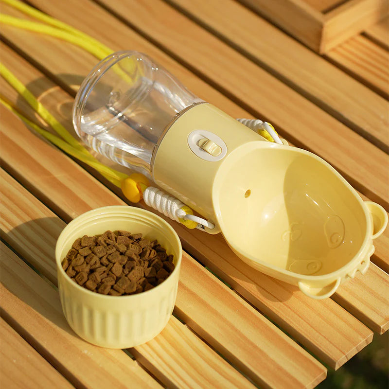 Portable Dog Water Bottle β 2-in-1 Leak-Proof Feeder with Food Container for Dogs & Cats