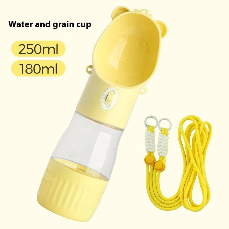 Portable Dog Water Bottle β 2-in-1 Leak-Proof Feeder with Food Container for Dogs & Cats