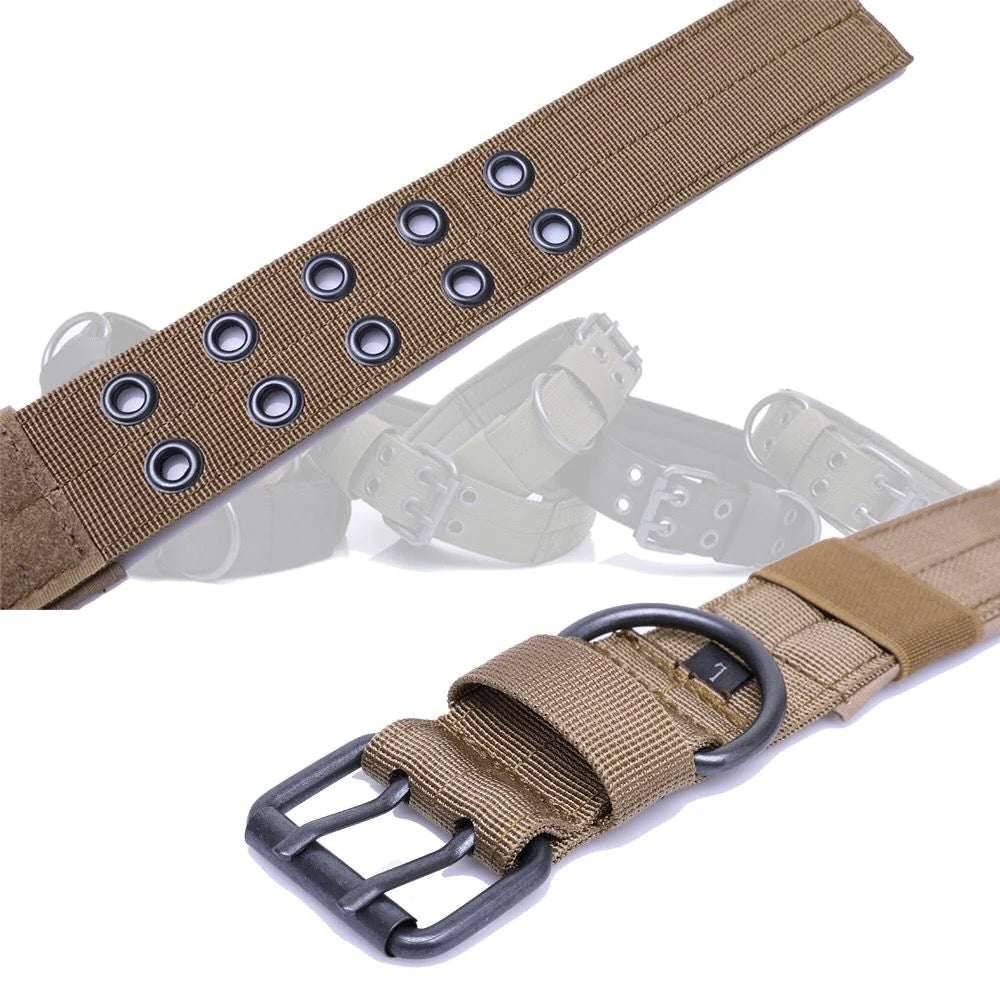 Jack & Susy™ Tactical Heavy-Duty Dog Collar – 2" Wide Military-Grade Nylon with Metal Buckle (K9 Training Collar)