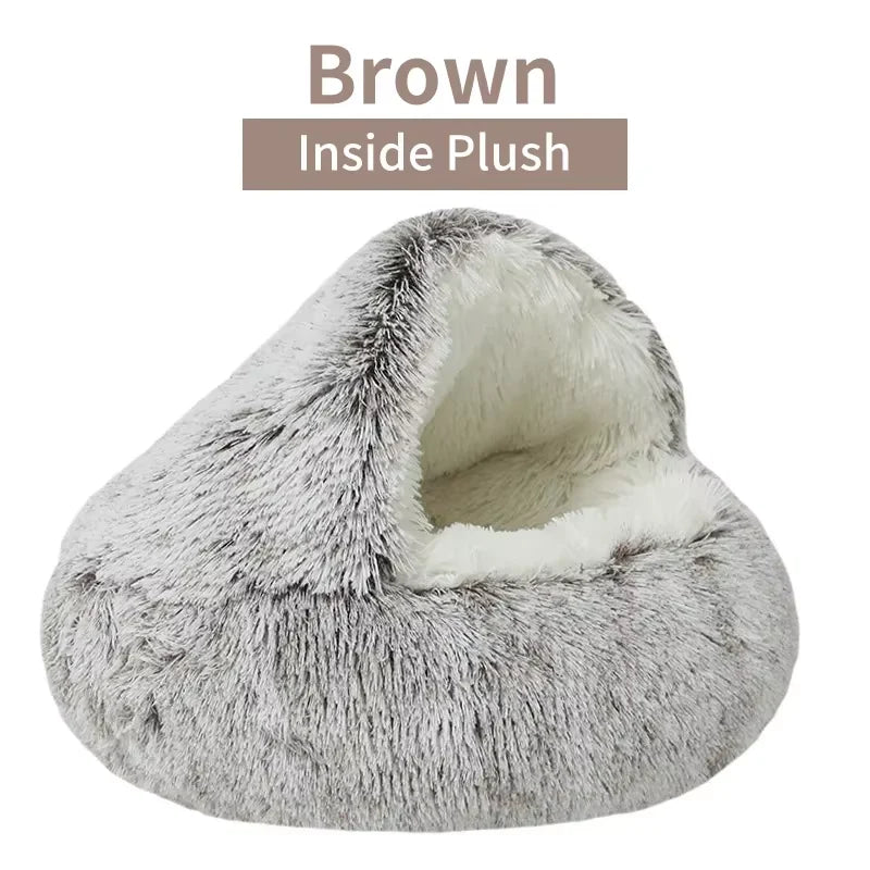 2-in-1 Plush Pet Bed β Warm Winter Cushion & Sleep Bag for Cats & Small Dogs