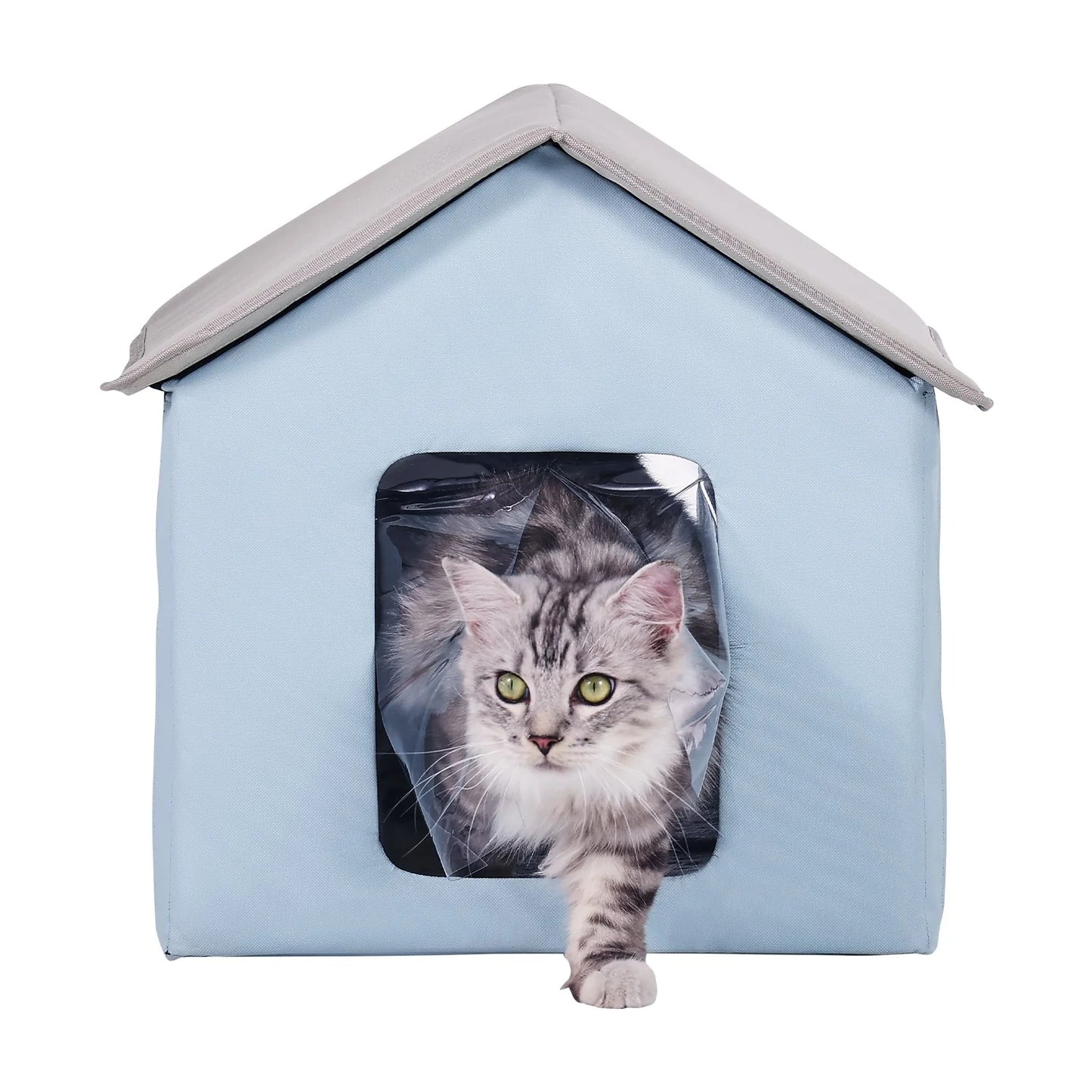 Foldable Heated Cat House β Warm Kitty Shelter with Removable Pad
