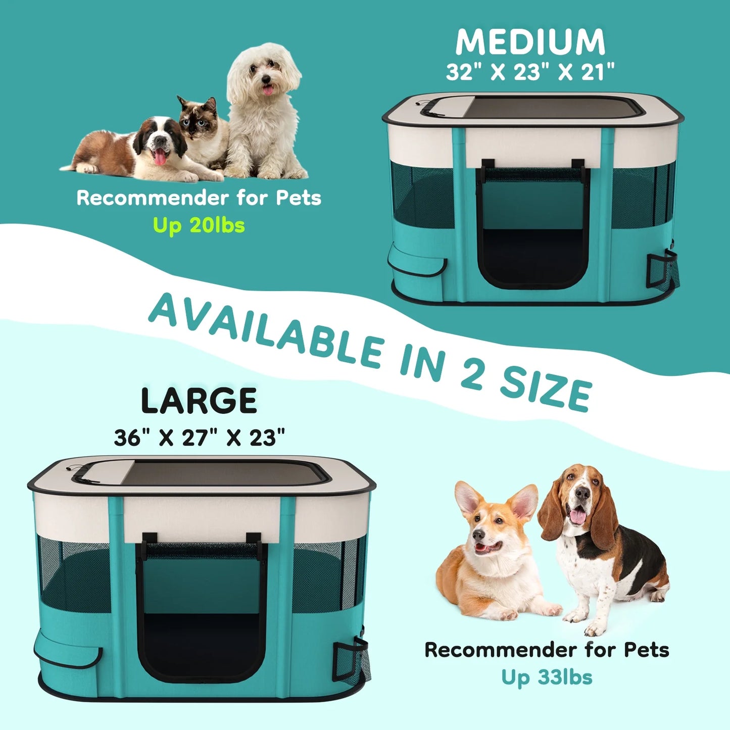 Pet Playpen – Foldable Indoor & Outdoor Pen