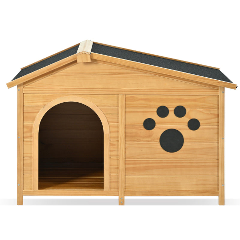 Jack & Susy™ 48" Wooden Dog House with Porch – Weatherproof Pine Kennel with Asphalt Roof for Medium Dogs (Up to 66 lbs)