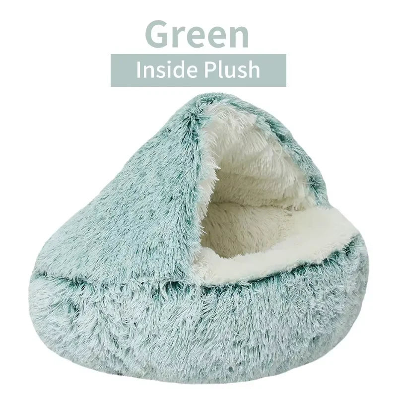 2-in-1 Plush Pet Bed β Warm Winter Cushion & Sleep Bag for Cats & Small Dogs