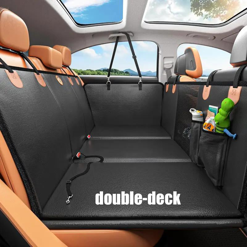 Pet Car Seat Bed β Single-Layer Orange Travel Mat with Hard Board Support