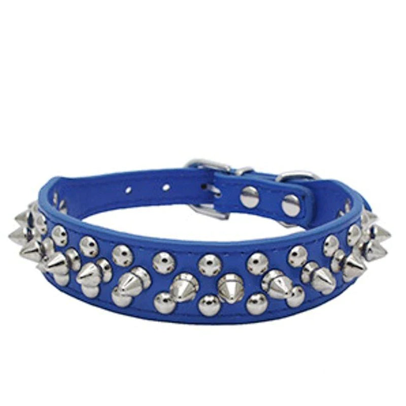 Jack & Susy™ Spiked Studded Leather Dog Collar – Adjustable PU Collar with Rivets for Small to Large Dogs