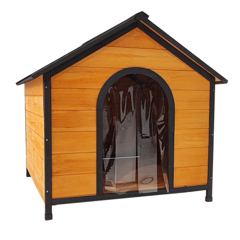 Jack & Susy™ Luxury Wooden Dog House with Playground – Spacious Outdoor Kennel with Feeding Station & Toy Storage (For Multiple Dogs)
