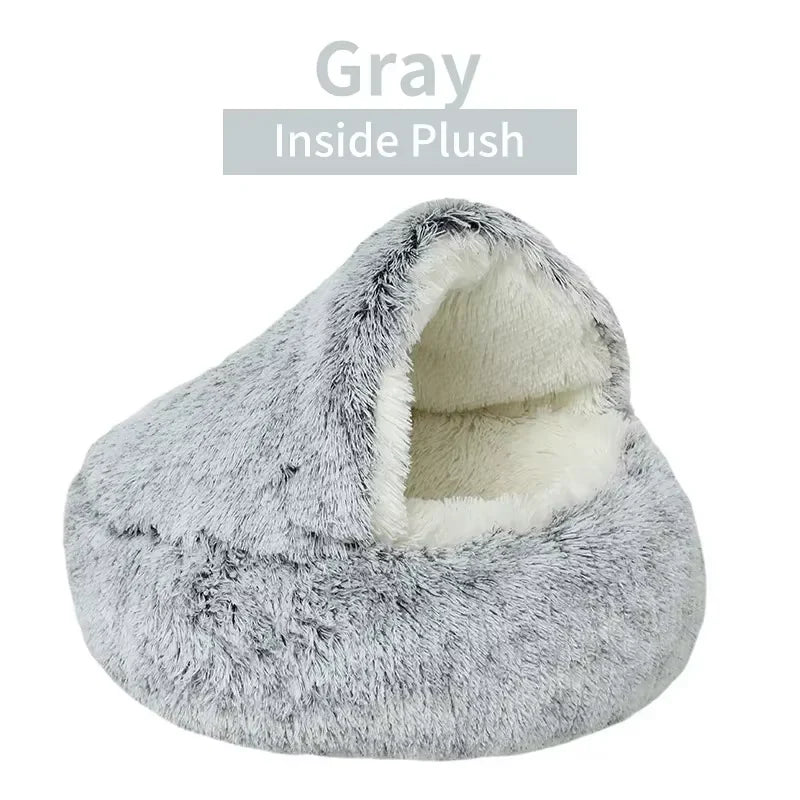 2-in-1 Plush Pet Bed β Warm Winter Cushion & Sleep Bag for Cats & Small Dogs