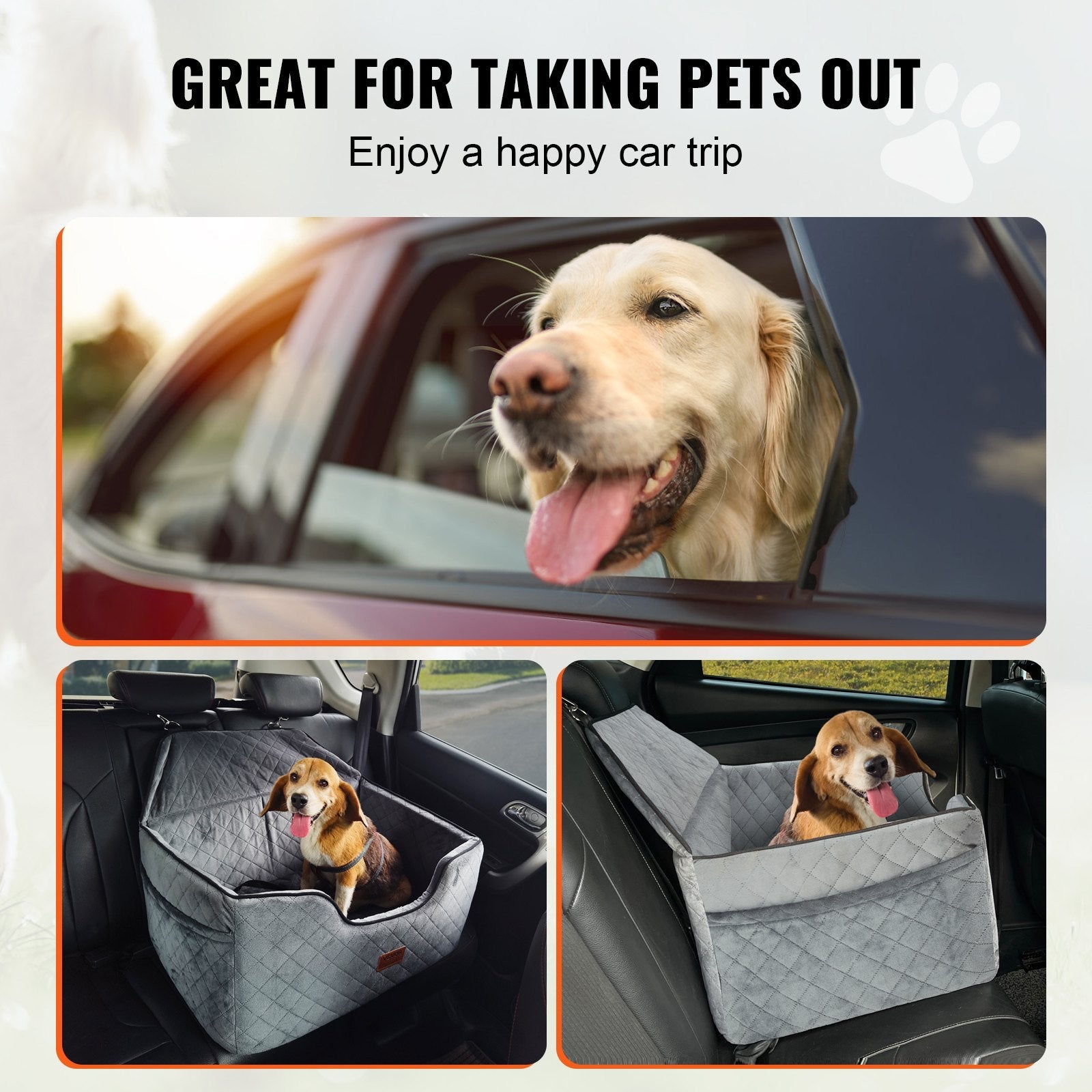 Jack & Susy™ Luxury Dog Booster Car Seat – Secure, Comfortable & Stylish Travel Seat for Medium and Large Dogs (Up to 55 lbs)