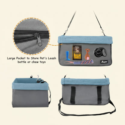 Dog Booster Car Seat — Up to 24 lb, Two-Strap Fit, Built-In Tether