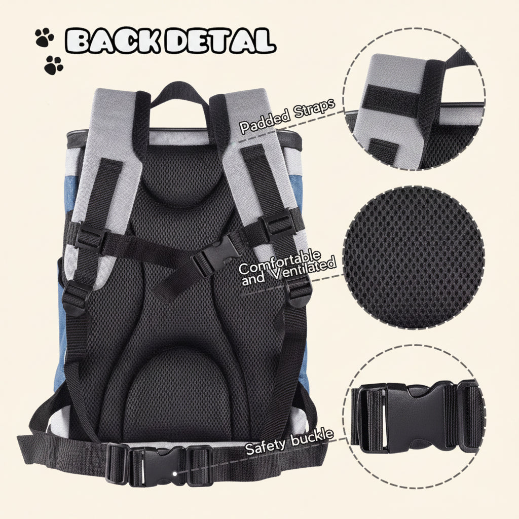 Pet Backpack — 17 × 13 × 12 in, Up to 16 lb