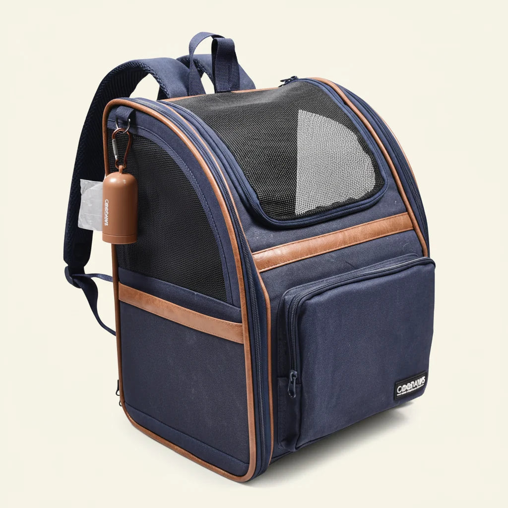 Navy blue backpack pet carrier