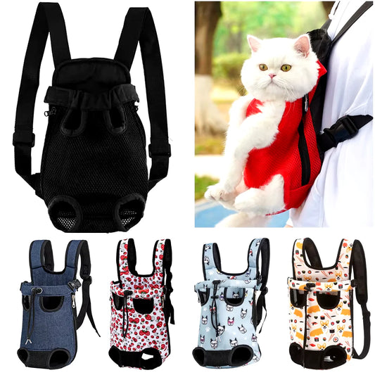 Pet Carrier Backpack – Adjustable Double Shoulder Travel Bag for Cats & Small Dogs