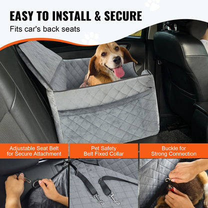 Jack & Susy™ Luxury Dog Booster Car Seat – Secure, Comfortable & Stylish Travel Seat for Medium and Large Dogs (Up to 55 lbs)