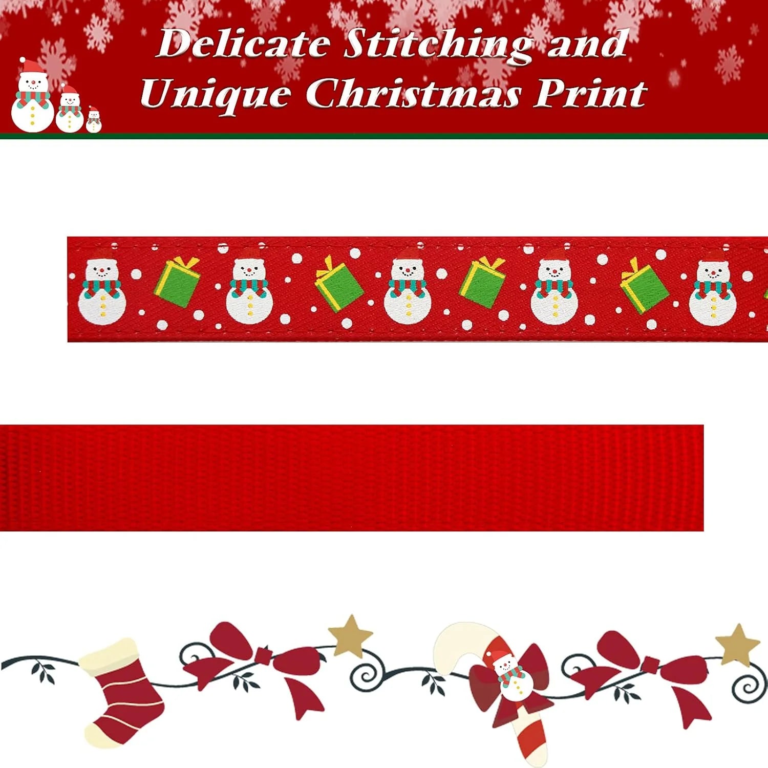 Christmas Dog Collar – Adjustable with Bow Tie