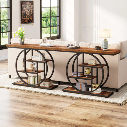 Industrial Console Table – 4-Tier Entryway Design